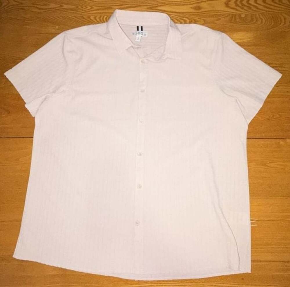 Ike Behar Men's Pink Textured Short Sleeve Button Down Shirt Size XL